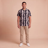 Black Mauna lani Mens's collared Shirt