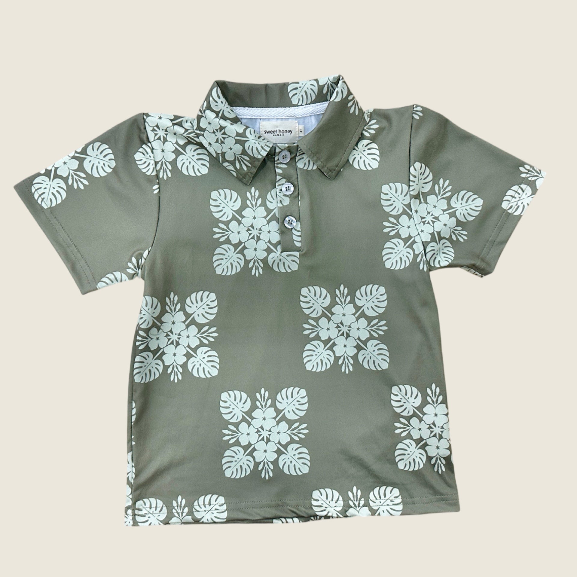 Green Aina Quilt collared shirt
