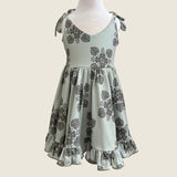 Green Aina Quilt Shoulder Tie Dress