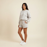 Women's Grey Quilt Crewneck Sweater