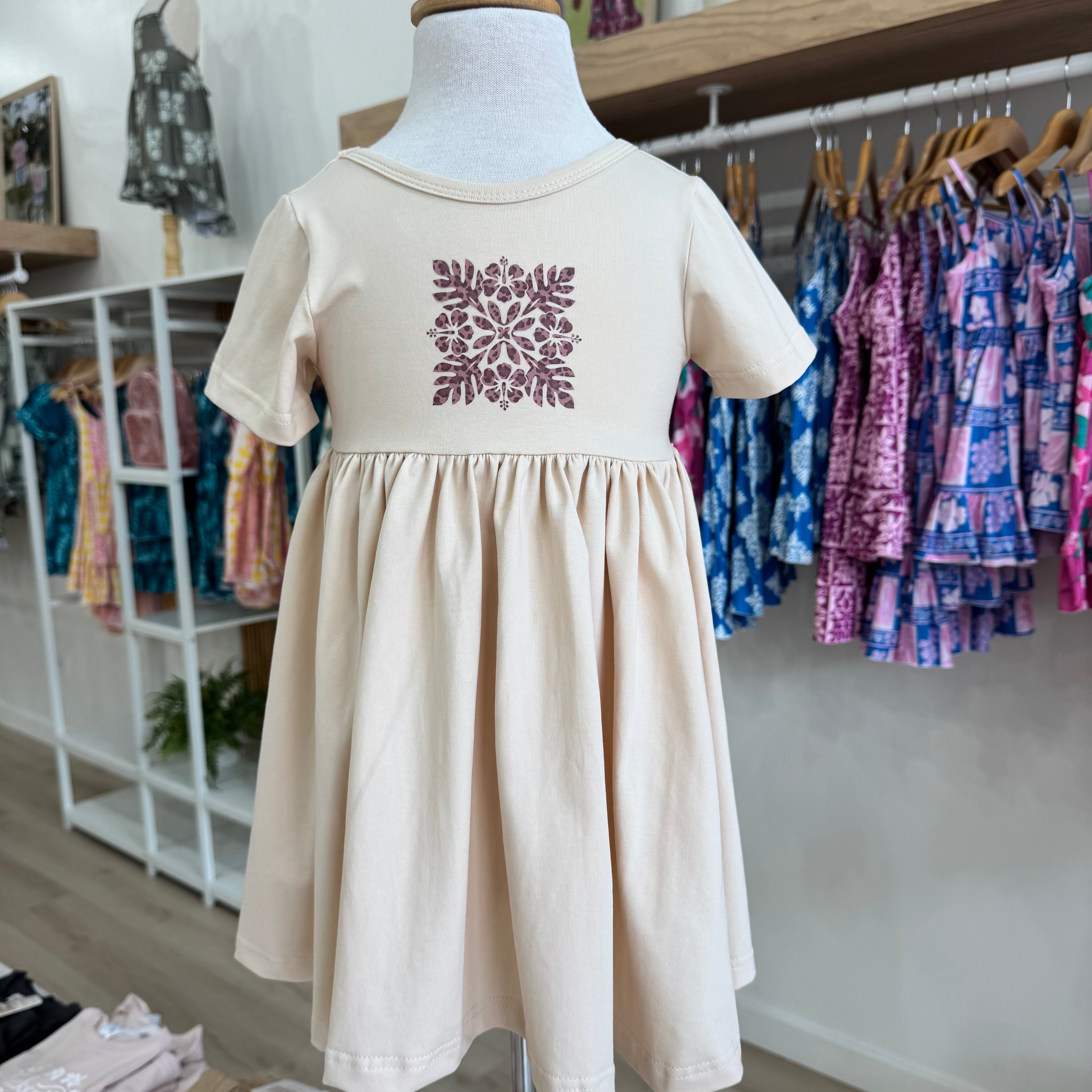 Cheetah Quilt Cream Dress