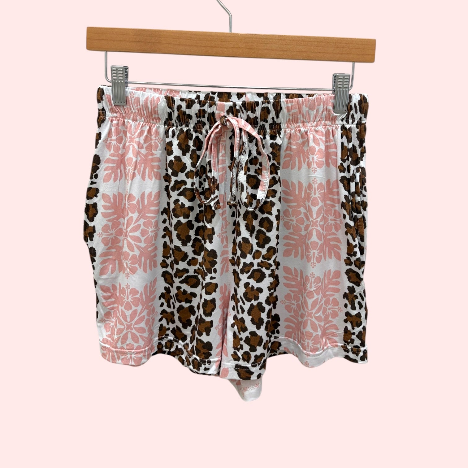 Leopard Hibiscus Womens Shorts