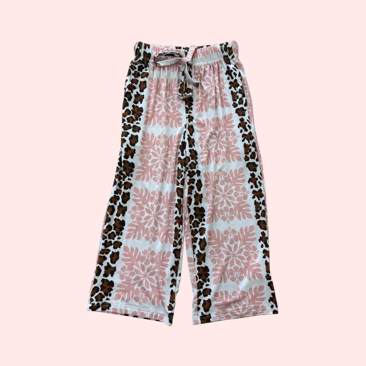 Leopard Hibiscus Girls Flowy Pant