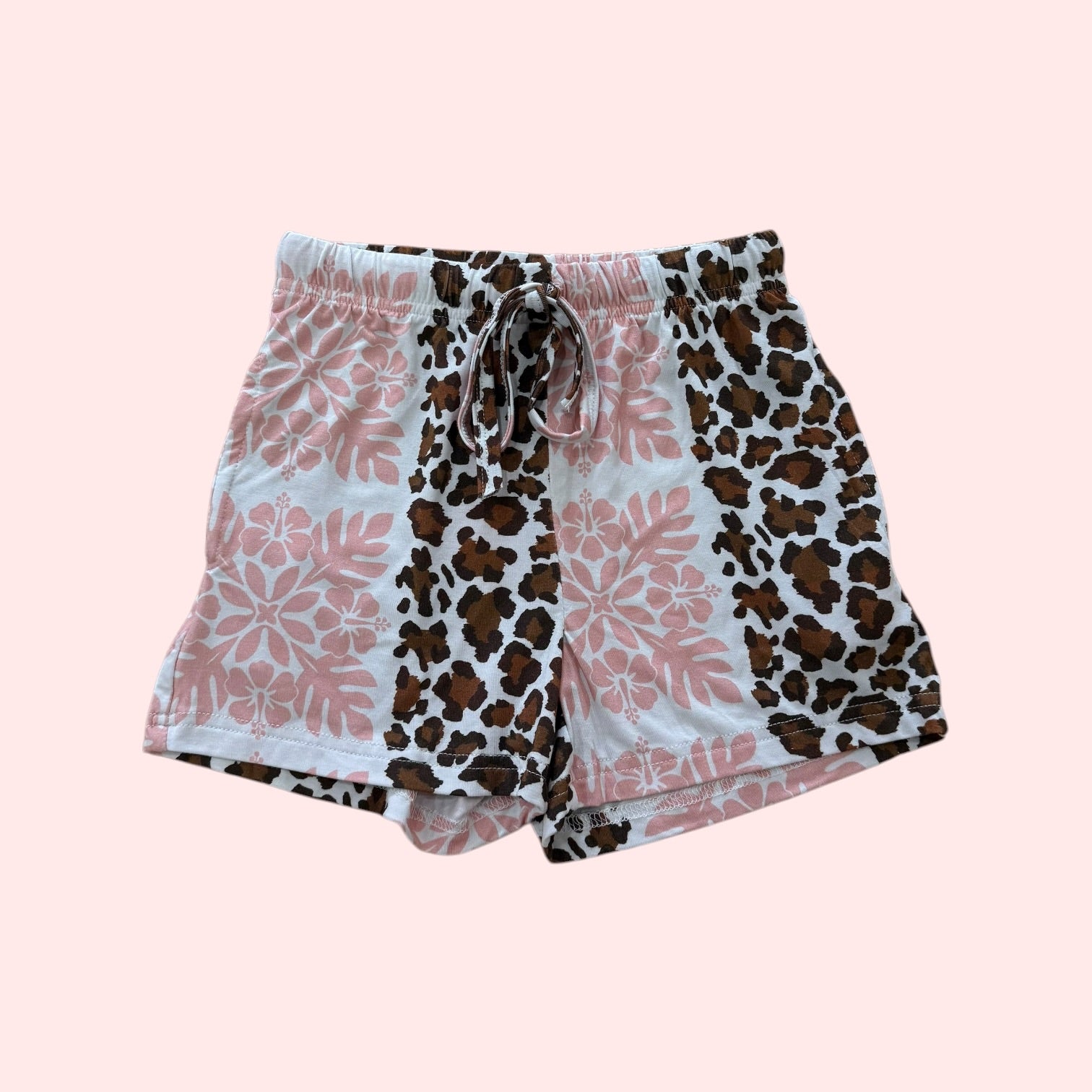 Leopard Hibiscus Girls Shorts