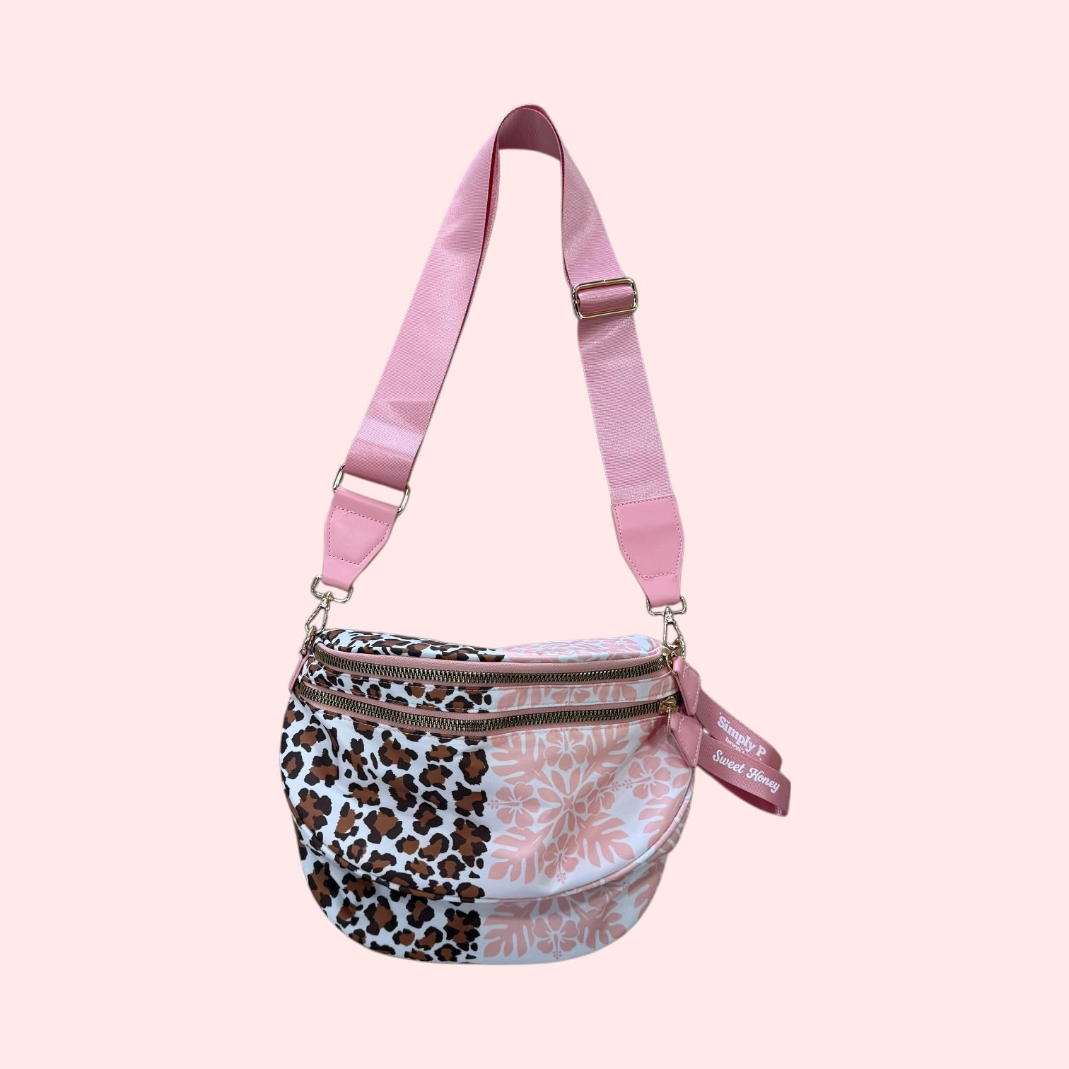 Leopard Hibiscus Quilt Belt bag