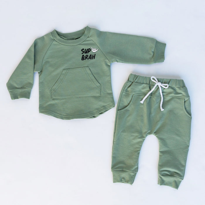 Sup Brah Mint Green Pullover Sweater set