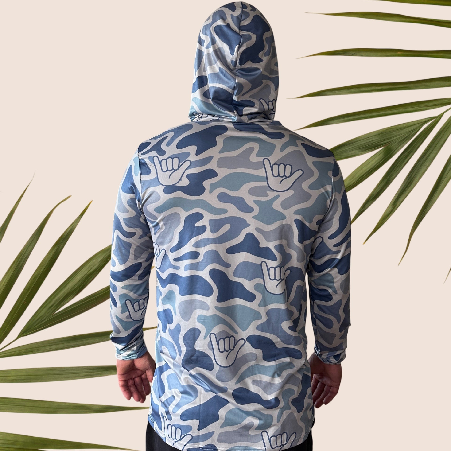 Adult Green Camo Mahi Mahi Dri Fit Hooded Long Sleeve Tee - Sweet Sweet Honey Hawaii