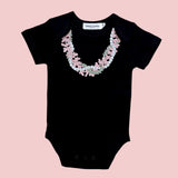 Aloha Lei Black Onesie - Sweet Sweet Honey Hawaii