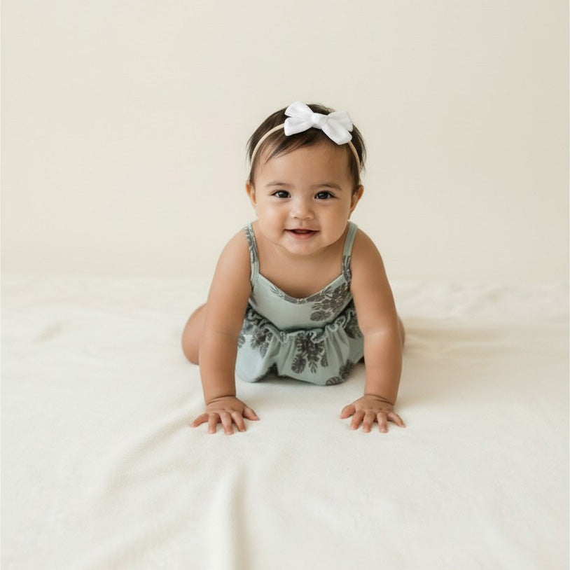 Green Aina Quilt Thin strap Onesie