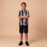 Black Mauna lani collared shirt - Sweet Sweet Honey Hawaii