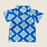 Blue Heritage Quilt collared shirt - Sweet Sweet Honey Hawaii