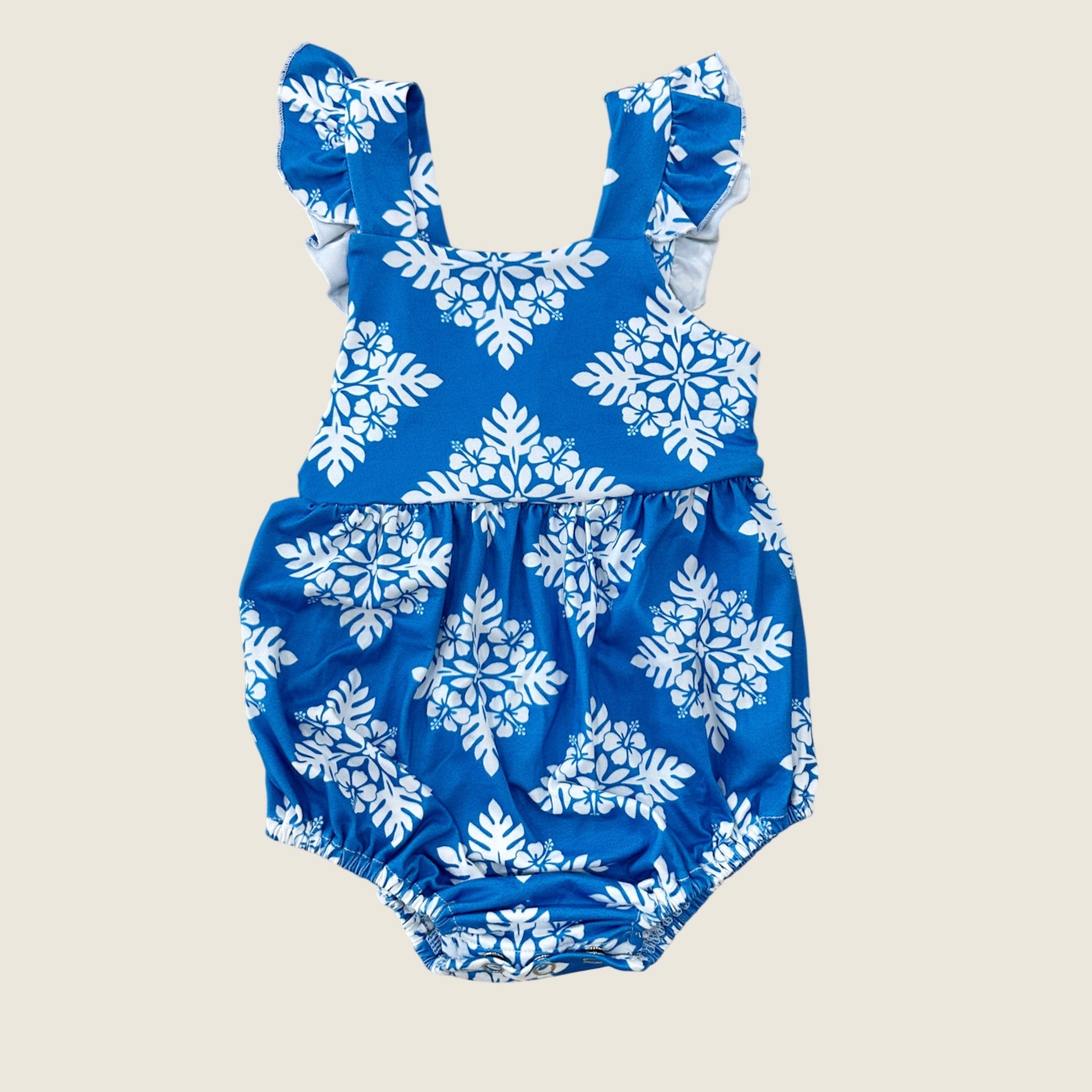 Blue Heritage Quilt Emma onesie - Sweet Sweet Honey Hawaii