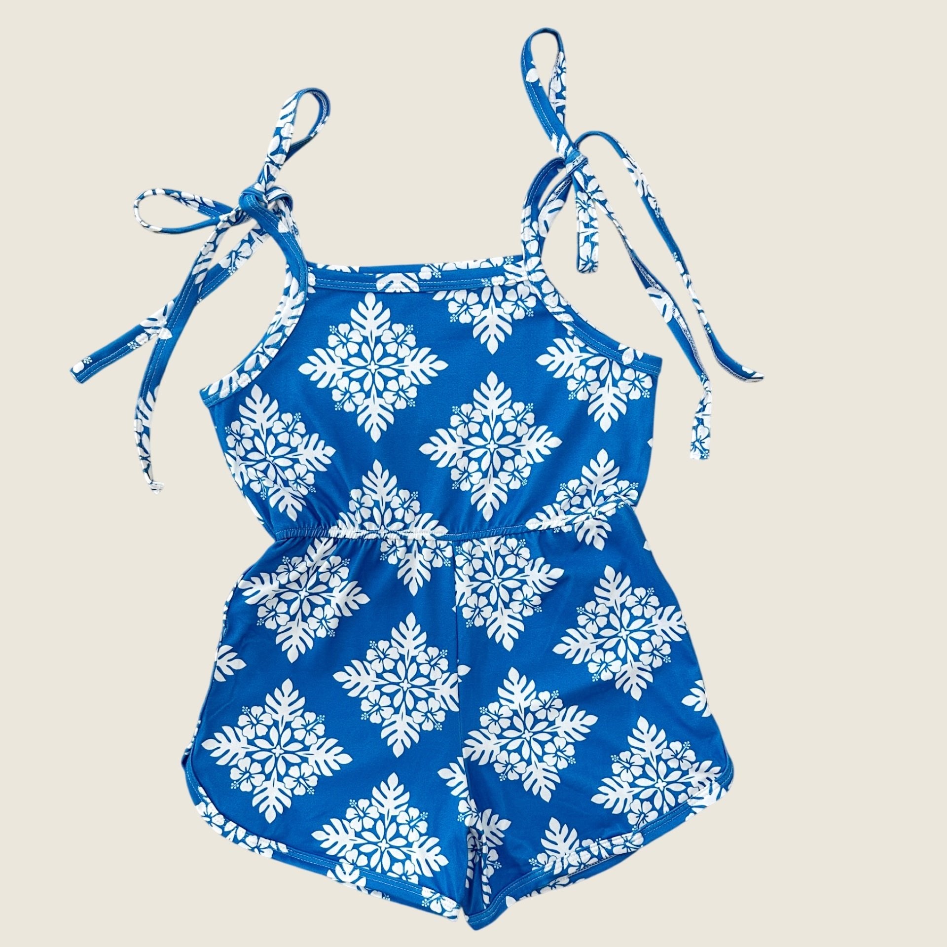Blue Heritage Quilt Haleiwa Romper - Sweet Sweet Honey Hawaii