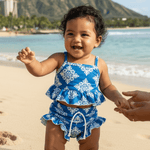 Blue Heritage Quilt Thin Strap Set - Sweet Sweet Honey Hawaii