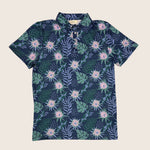 Blue Pahoa Mens Collared Shirt - Sweet Sweet Honey Hawaii