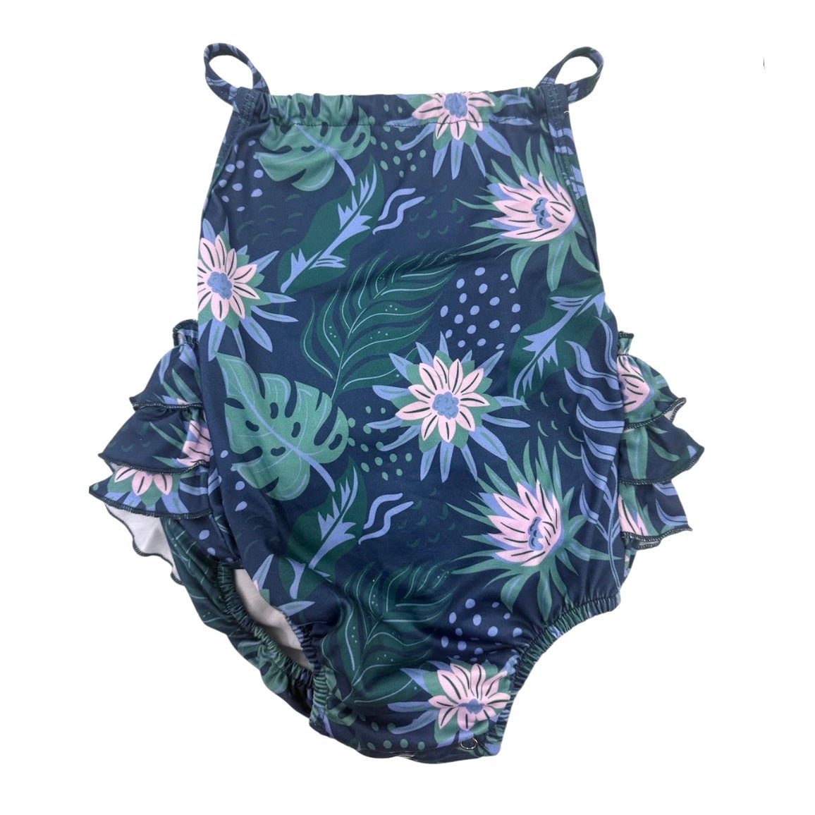 Blue Pahoa Ruffle Halter Romper - Sweet Sweet Honey Hawaii