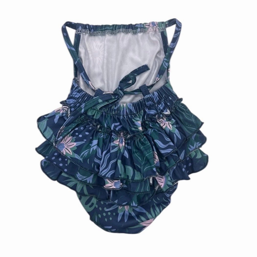 Blue Pahoa Ruffle Halter Romper - Sweet Sweet Honey Hawaii
