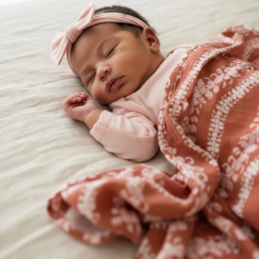 Brick Puakenikeni Lei Swaddle Blanket - Sweet Sweet Honey Hawaii