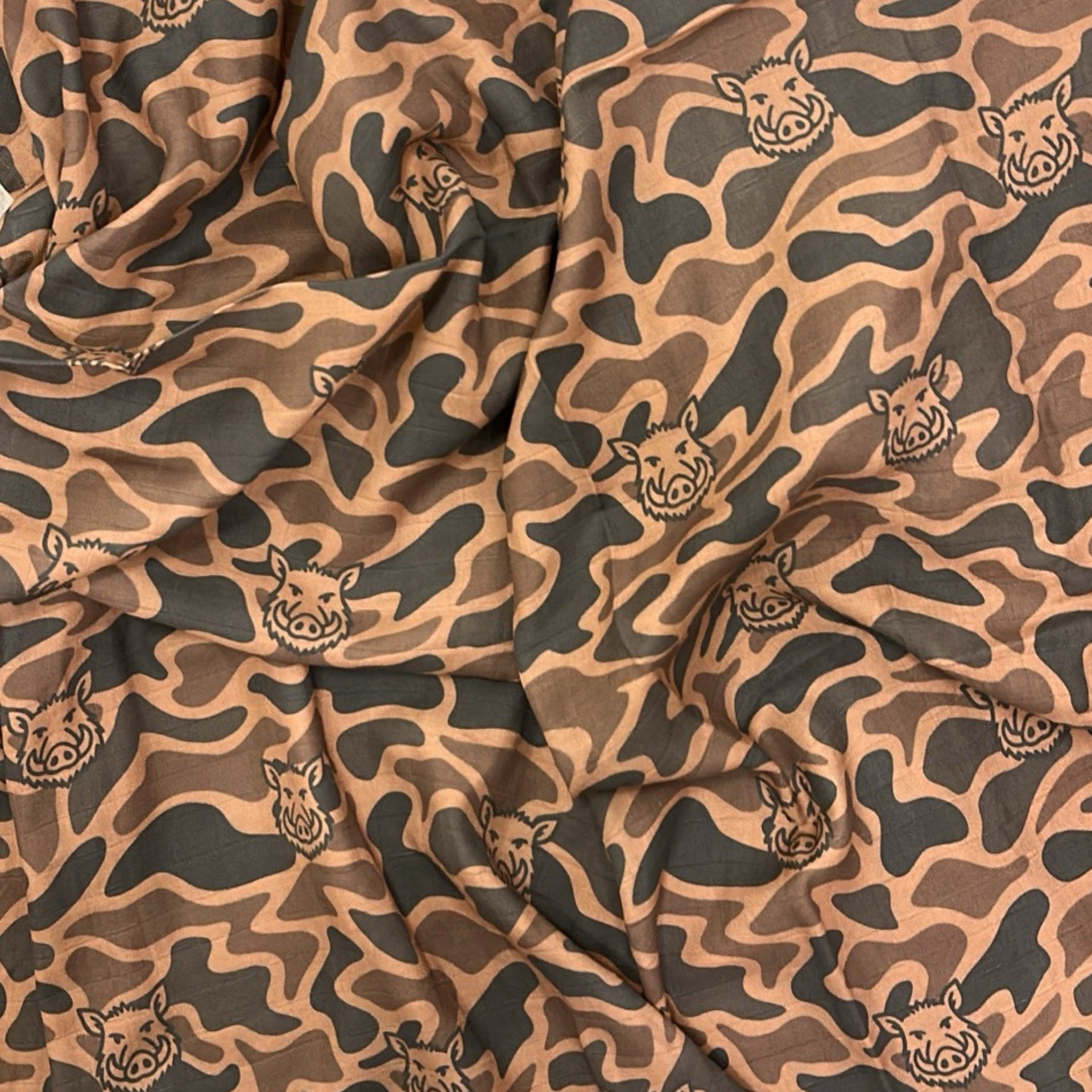 Brown Camo Boar Swaddle Blanket - Sweet Sweet Honey Hawaii