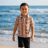 Brown Lei collared shirt - Sweet Sweet Honey Hawaii