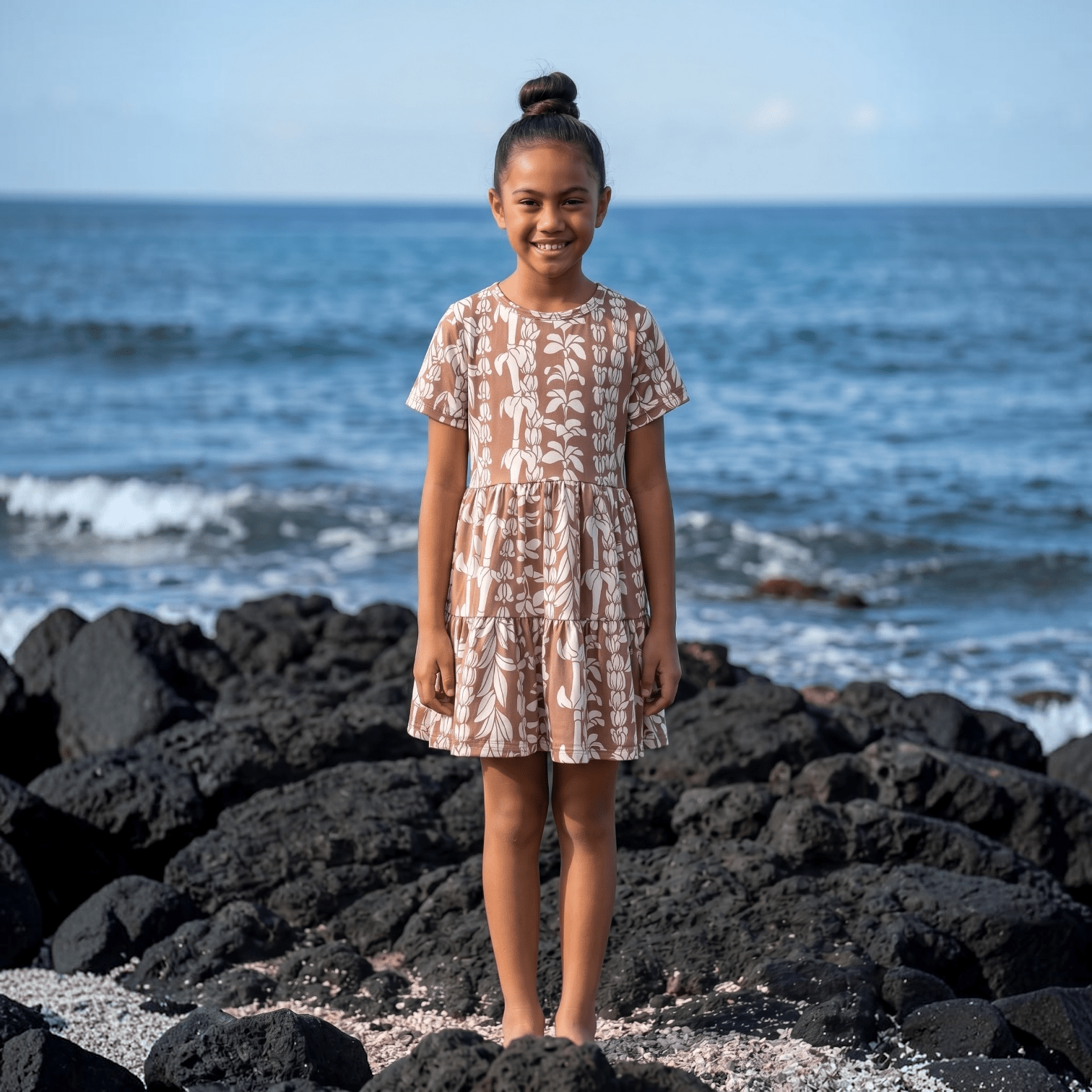 Brown Lei Tee Dress - Sweet Sweet Honey Hawaii