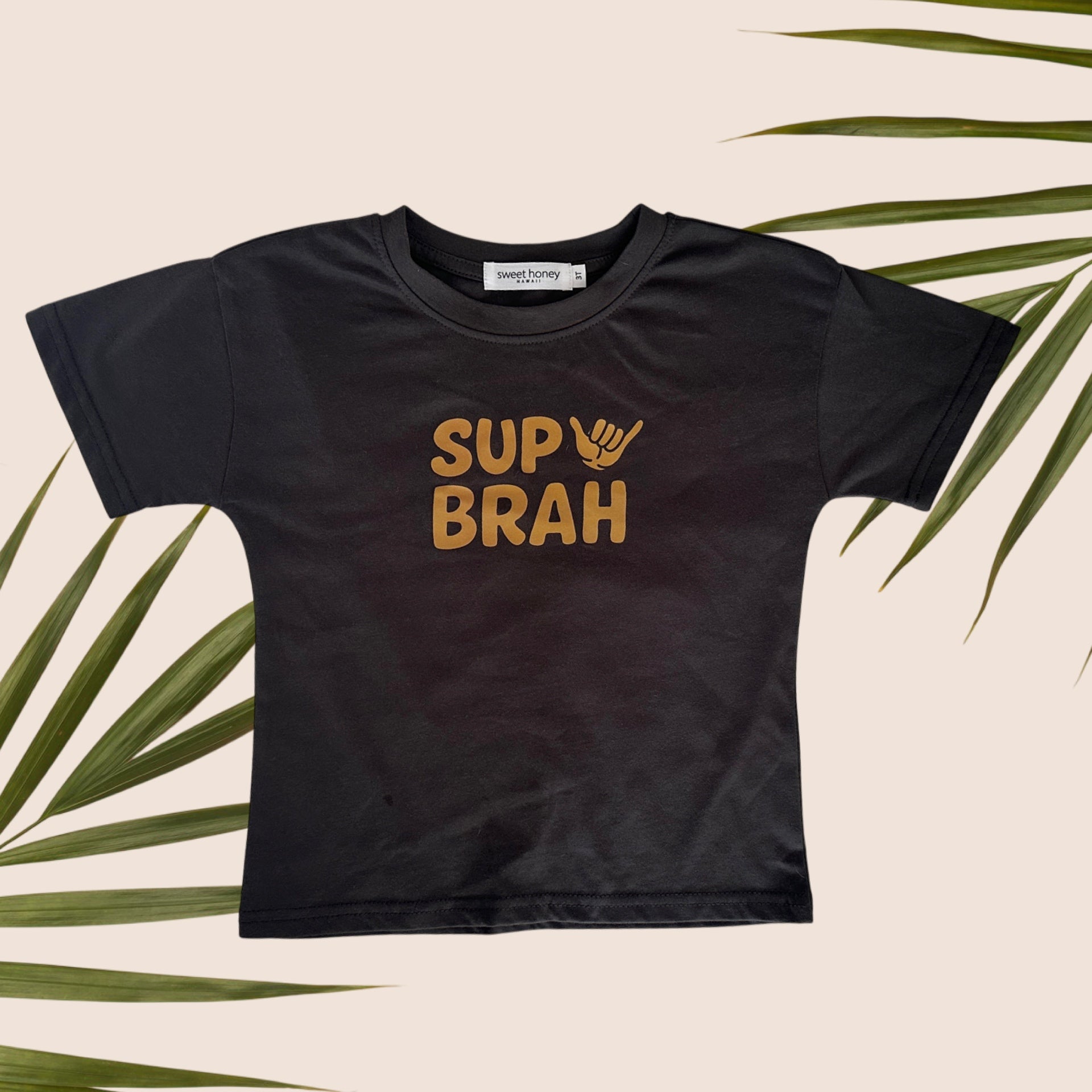 Brown Sup Brah Dark Grey Tee - Sweet Sweet Honey Hawaii