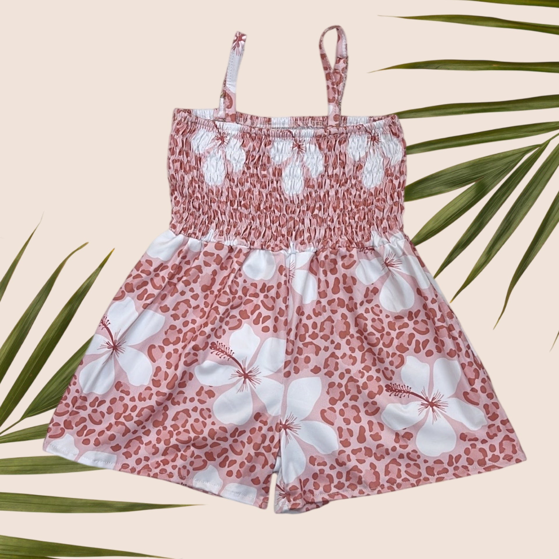 Cheetah Hibiscus Kaia romper - Sweet Sweet Honey Hawaii