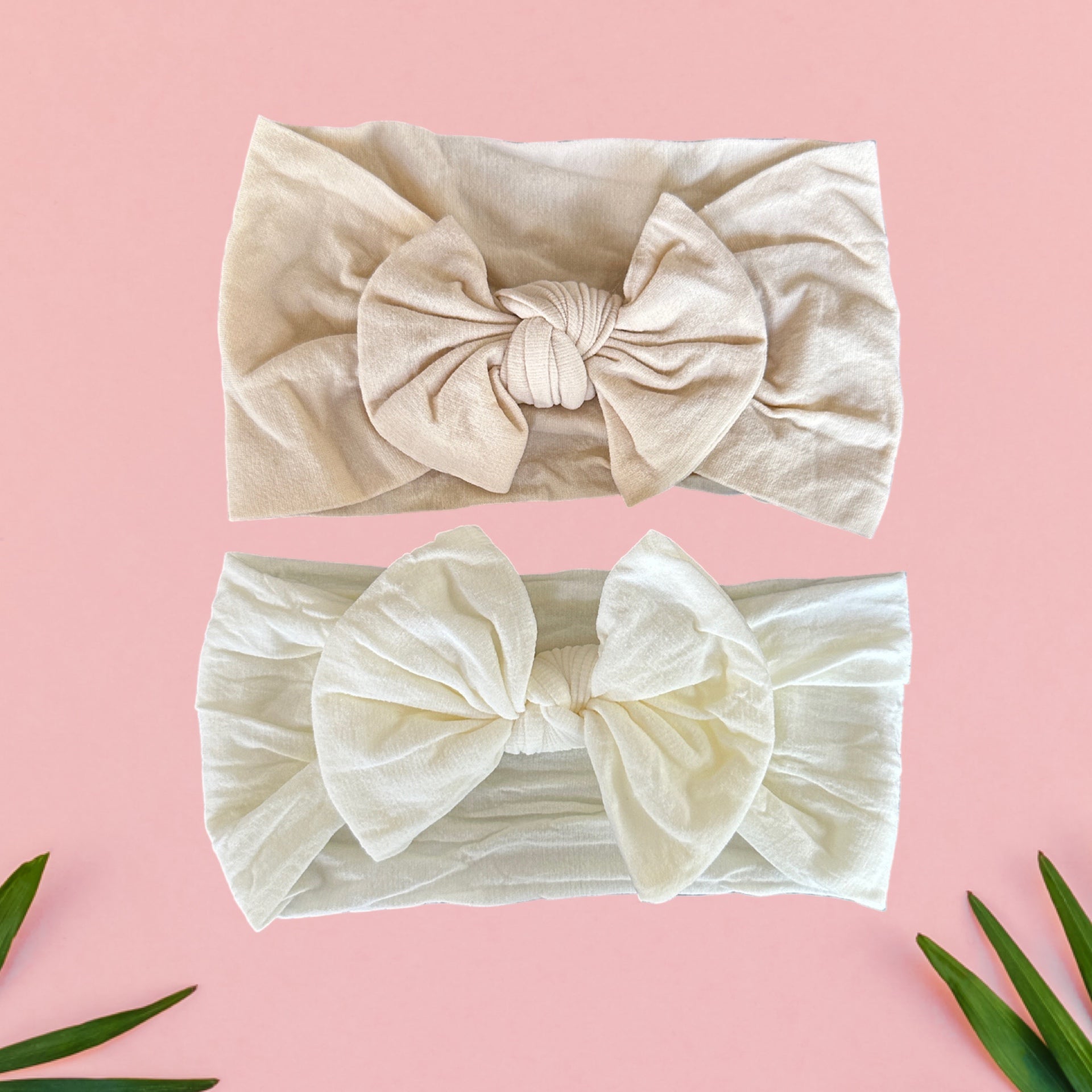 Cream / light tan Bow Headband Set - Sweet Sweet Honey Hawaii
