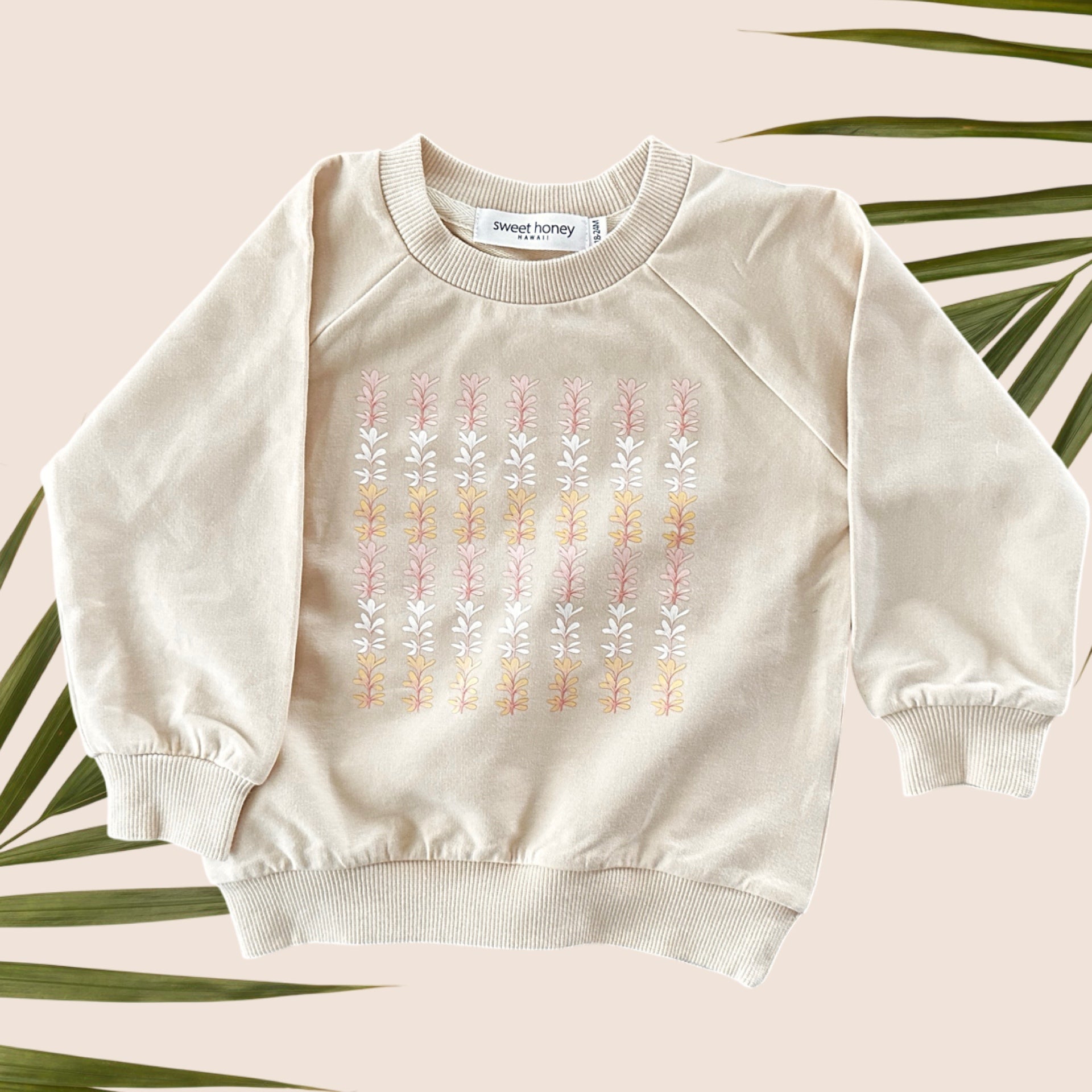 Cream Plumeria Strand Pull Over Sweater - Sweet Sweet Honey Hawaii