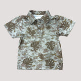 Digital Camo Monstera collared shirt - Sweet Sweet Honey Hawaii