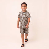 Digital Camo Monstera collared shirt - Sweet Sweet Honey Hawaii