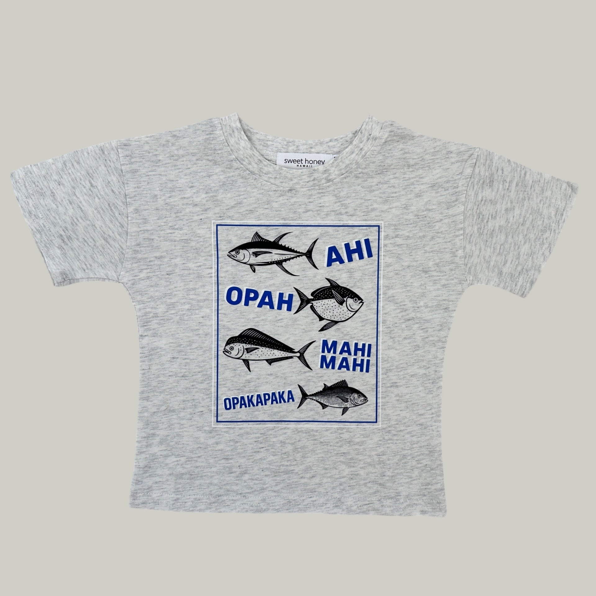Fish Chart Tee (grey) - Sweet Sweet Honey Hawaii