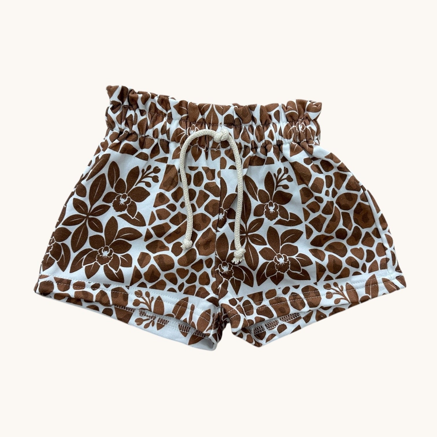 Girl's Brown Orchid Shorts - Sweet Sweet Honey Hawaii