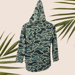 Green Camo Mahi Mahi Dri Fit hooded Long sleeve - Sweet Sweet Honey Hawaii