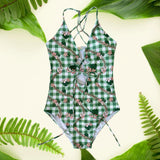 Green Plumeria Gingham Gabby Bikini - Sweet Sweet Honey Hawaii