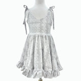 Grey Quilt Shoulder Tie Dress - Sweet Sweet Honey Hawaii