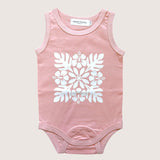 Hibiscus Quilt Pink Tank onesie - Sweet Sweet Honey Hawaii