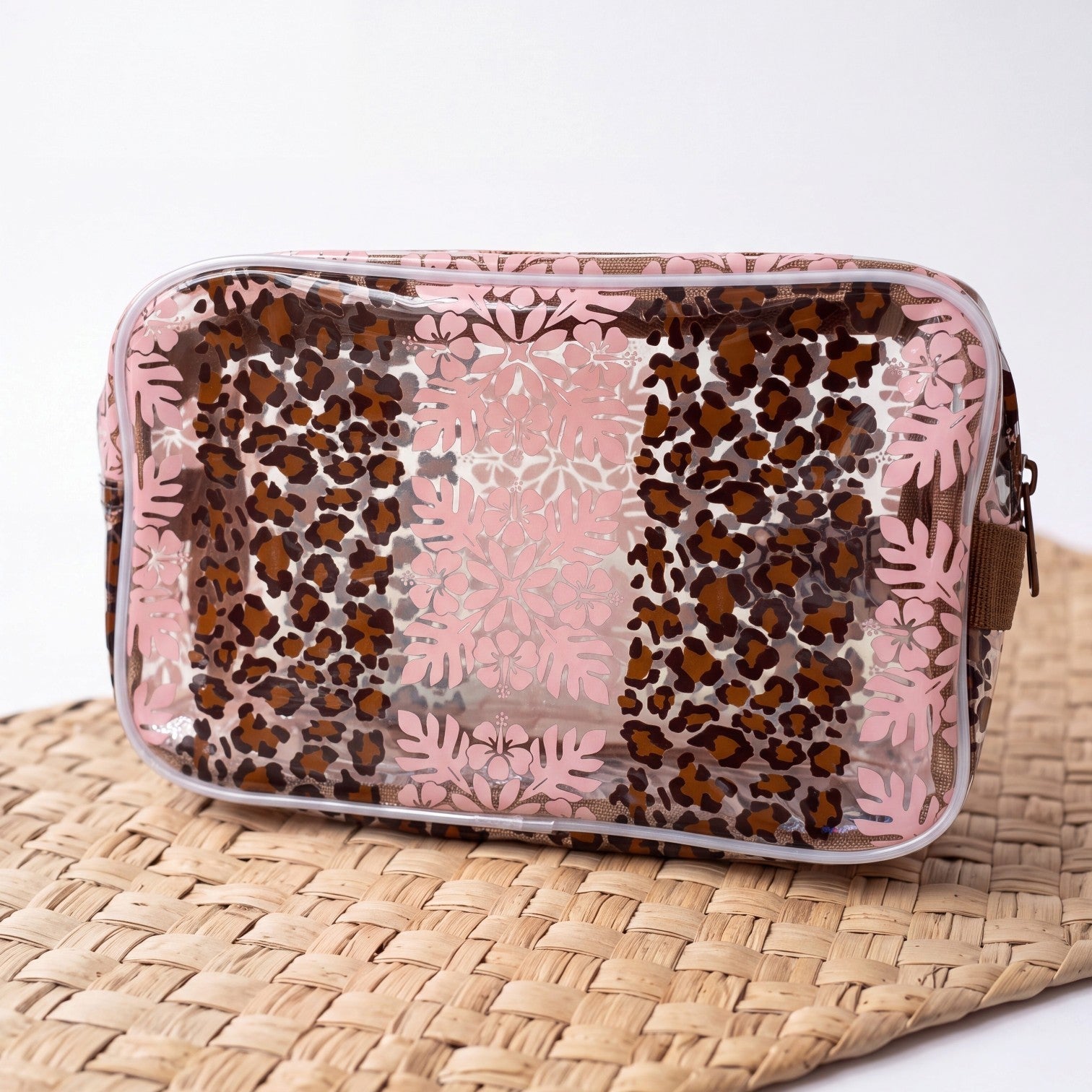 Hibiscus Quilt/leopard Small Clear Bag - Sweet Sweet Honey Hawaii