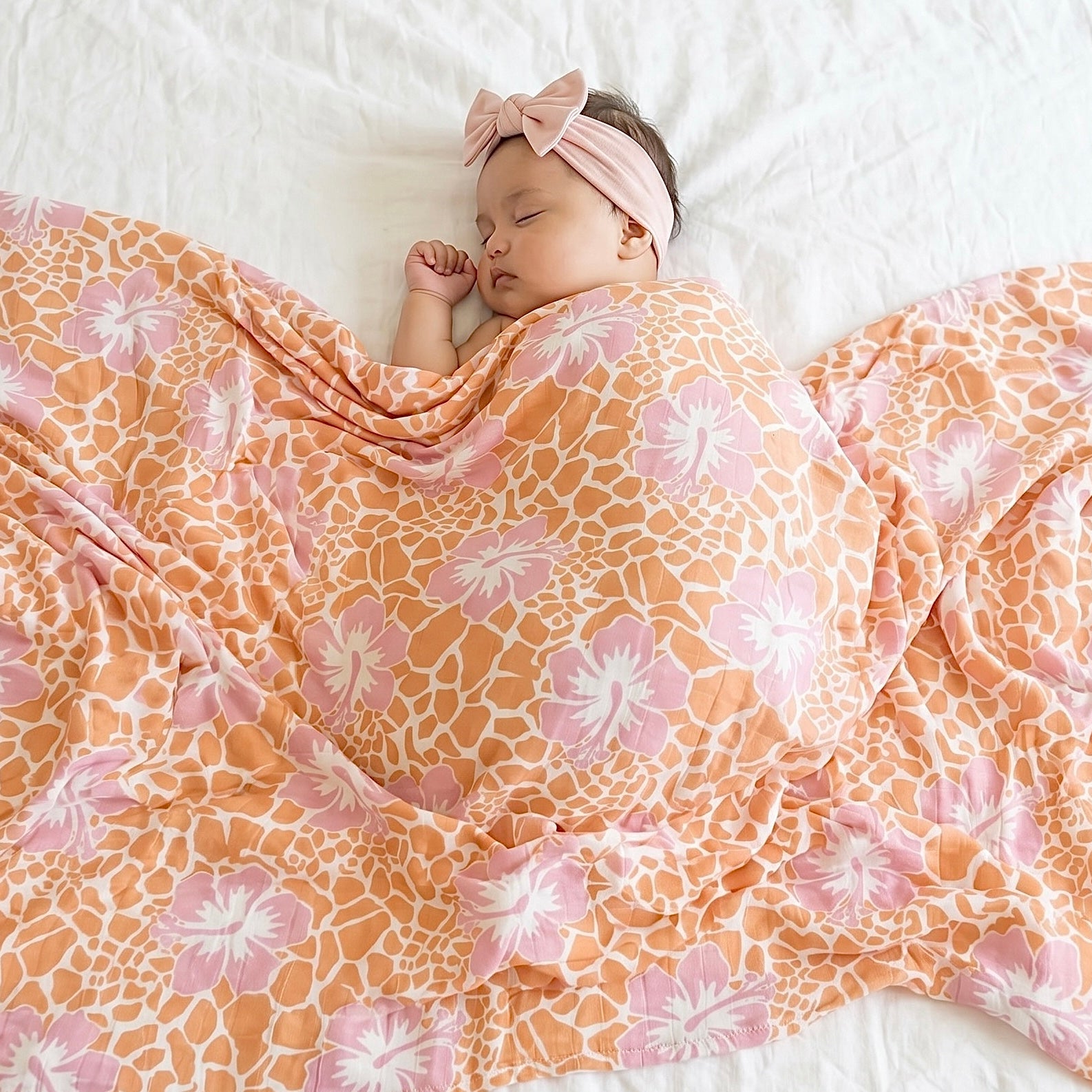 Hibiscus Safari Swaddle Blanket - Sweet Sweet Honey Hawaii