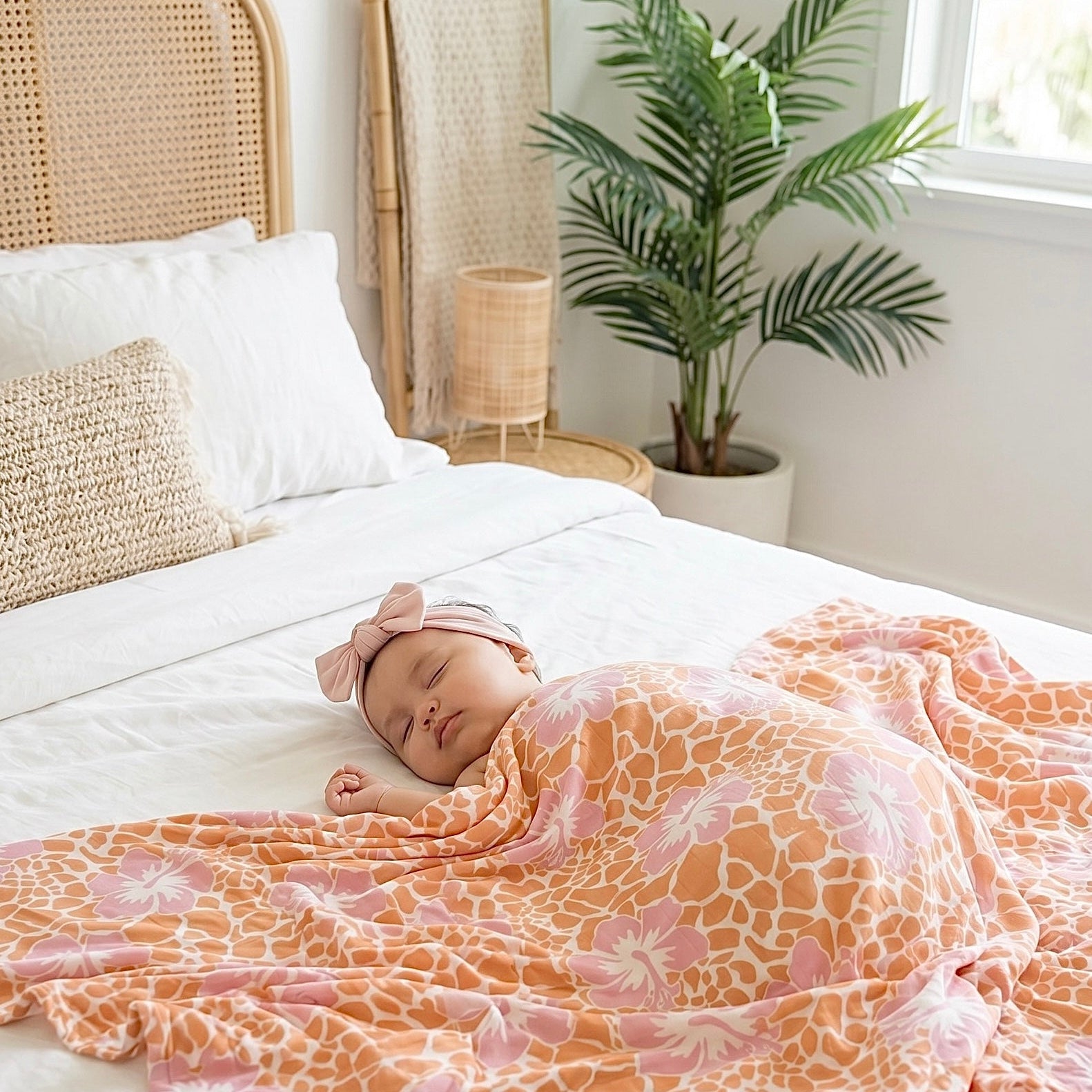 Hibiscus Safari Swaddle Blanket - Sweet Sweet Honey Hawaii