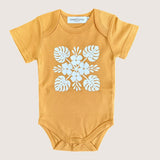 Ilima quilt gold onesie - Sweet Sweet Honey Hawaii