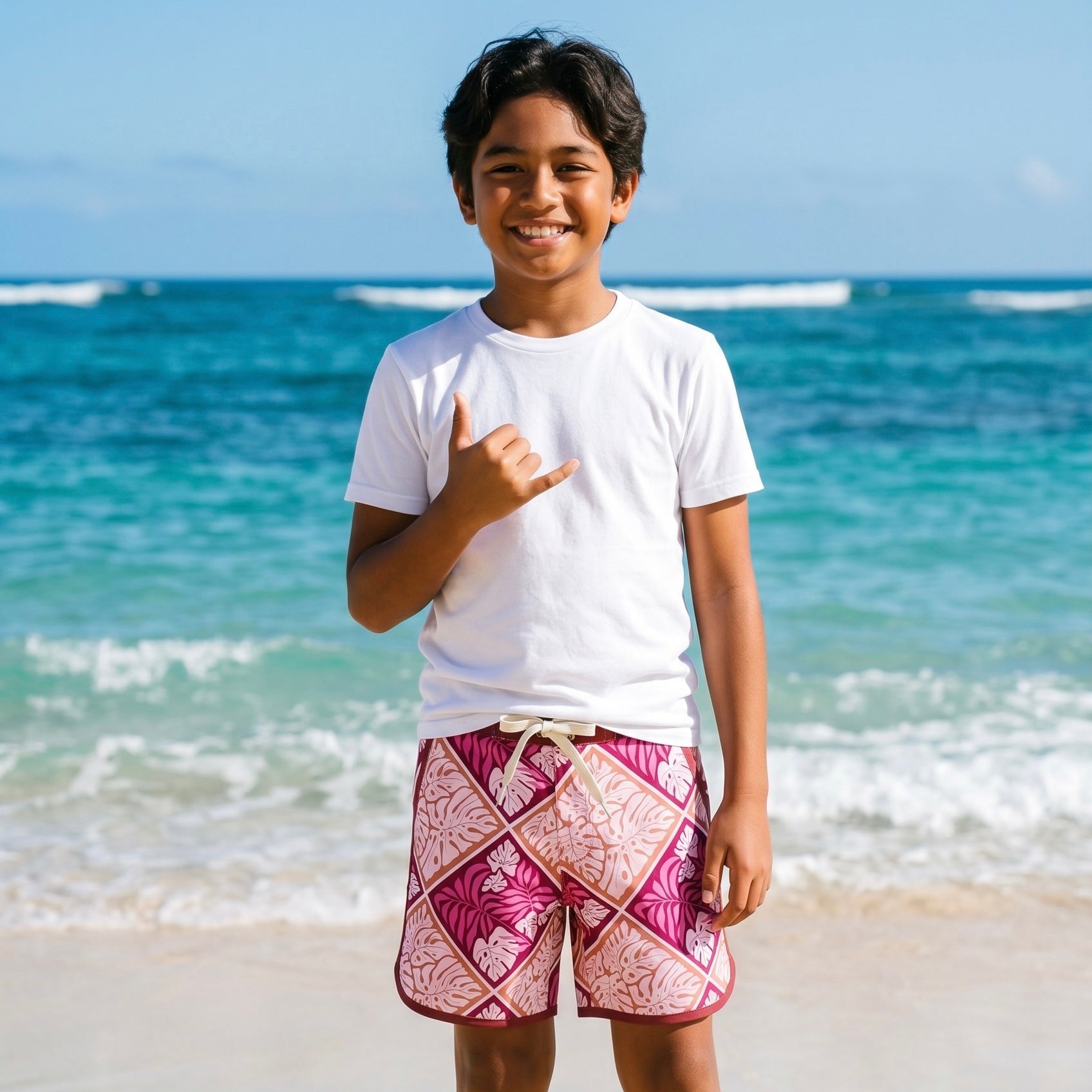 Island Blush Boys Boardies - Sweet Sweet Honey Hawaii