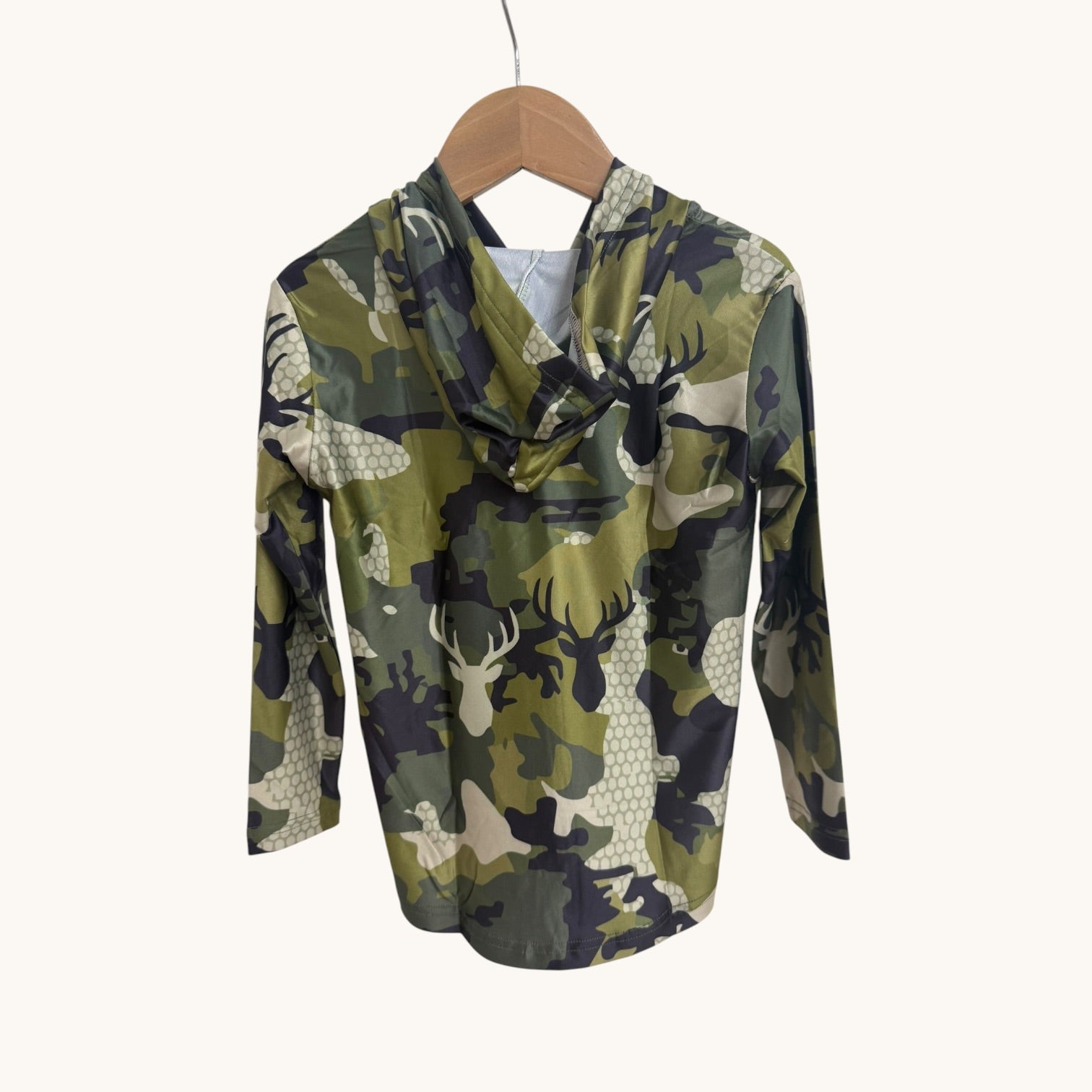 Island Camo Stag Dri Fit hooded Long sleeve - Sweet Sweet Honey Hawaii