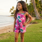 Island Pink Hibiscus Haleiwa Romper - Sweet Sweet Honey Hawaii