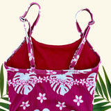Kanani Magenta One Piece scrunch Ribbed Bikini - Sweet Sweet Honey Hawaii