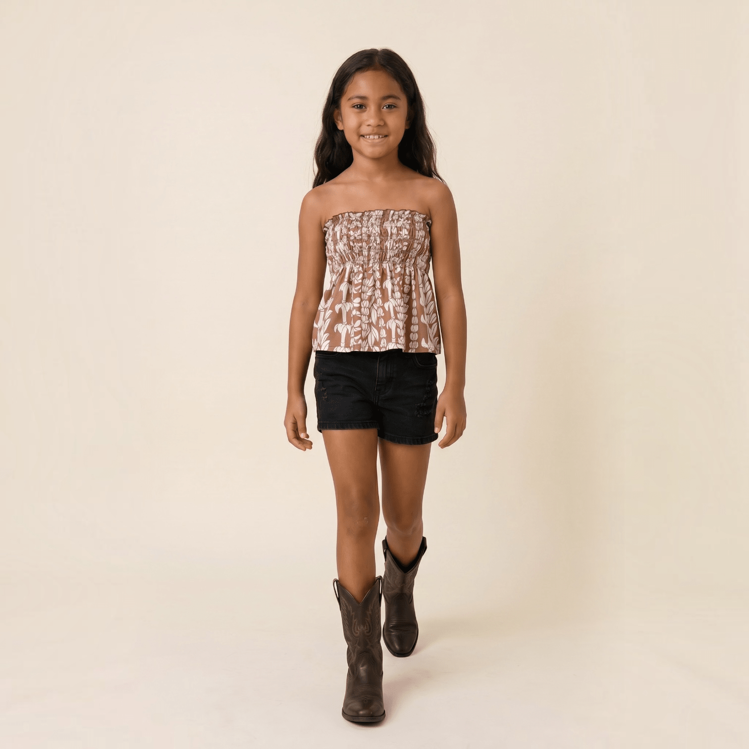 Kid's Brown Lei Ka'a Tube Top - Sweet Sweet Honey Hawaii