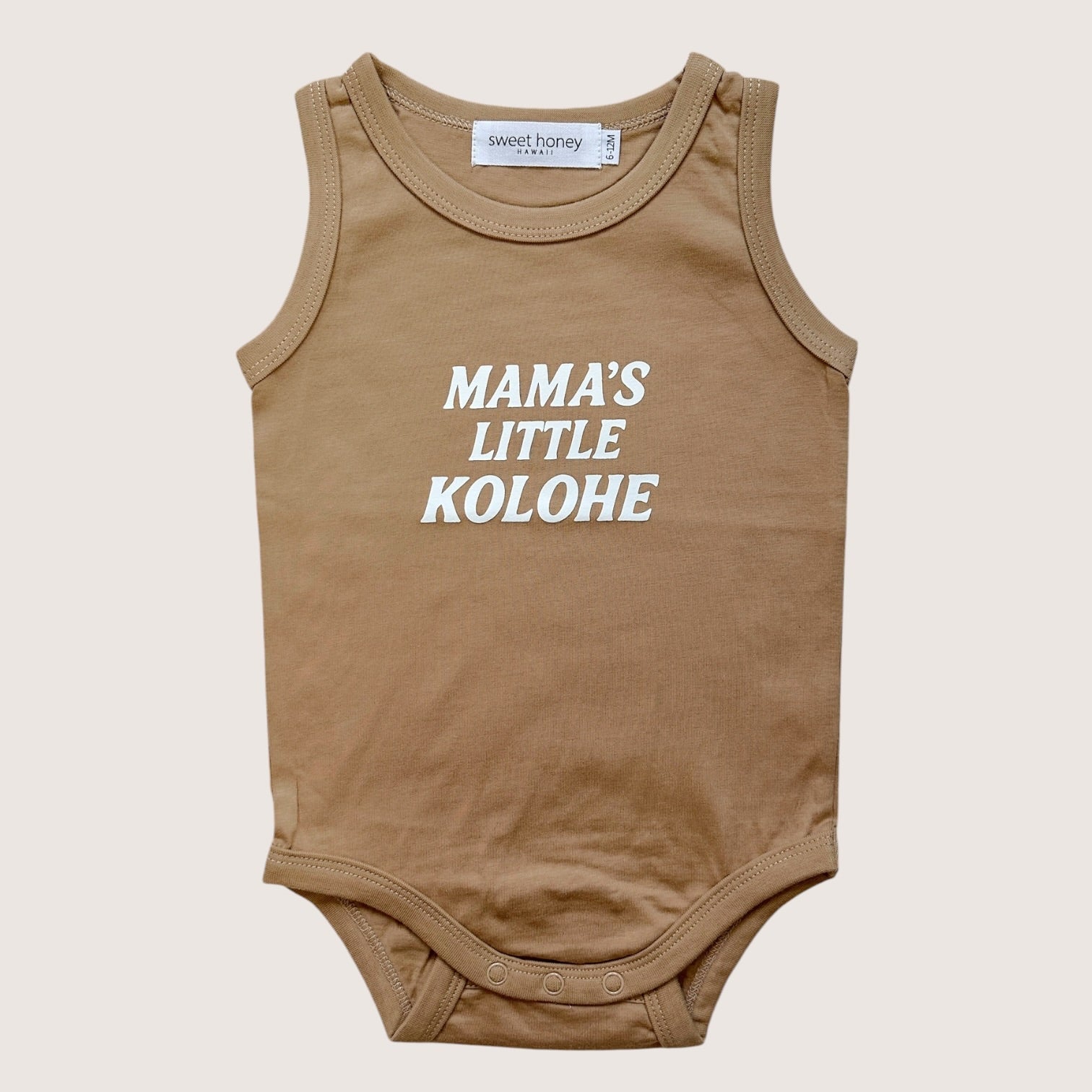 Kolohe tan Tank onesie - Sweet Sweet Honey Hawaii
