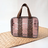 Hibiscus Quilt/leopard Large Clear Bag