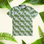 Lei Hiwa Green Men's Collared Shirt - Sweet Sweet Honey Hawaii