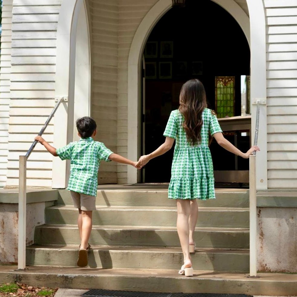 Maile Lei Gingham Sammy Dress - Sweet Sweet Honey Hawaii